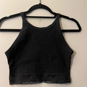 Colsie Black Halter Lace Top